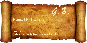Gombik Barna névjegykártya